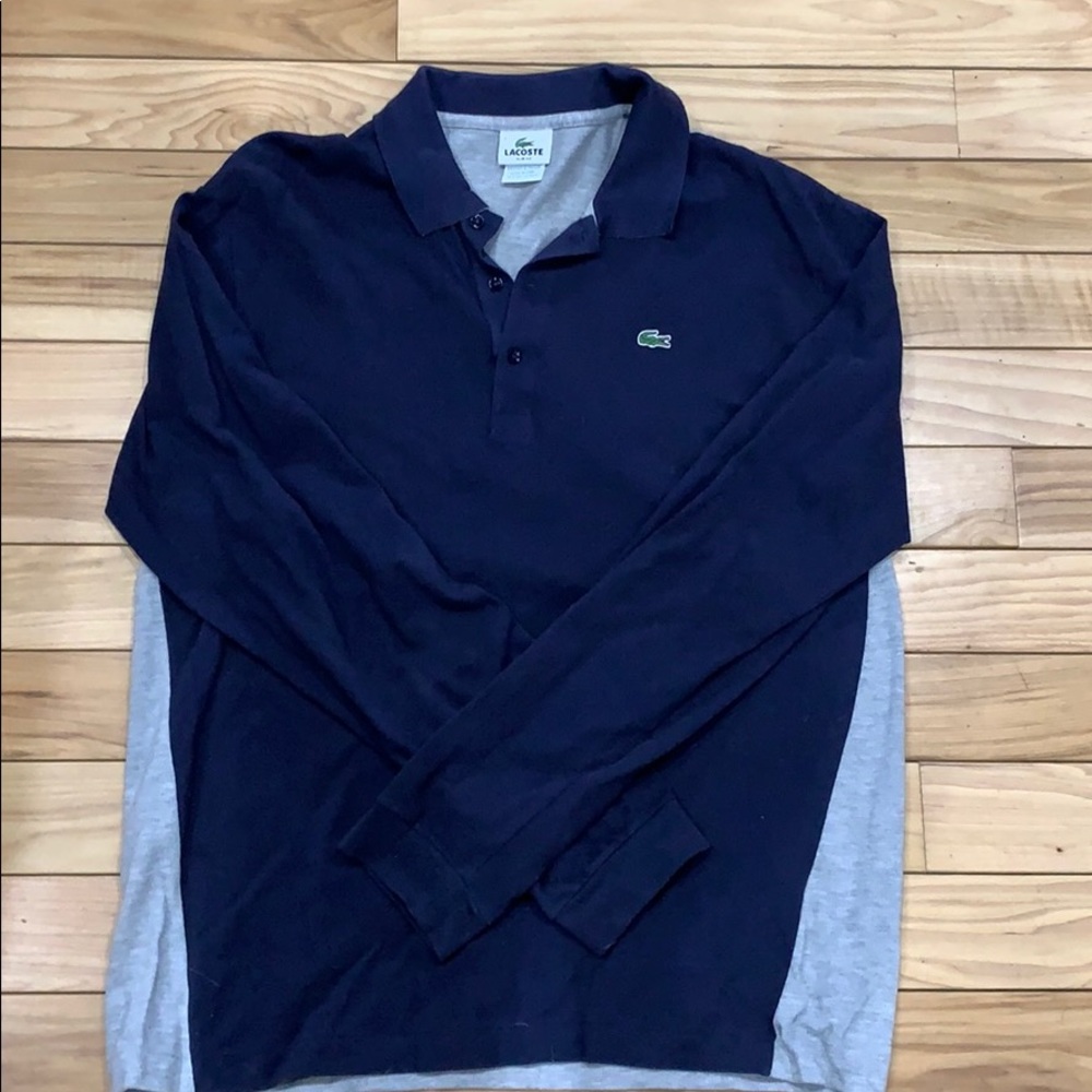 Lacoste 2-color long sleeve polo